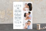"Love Came Down At Christmas" - Retired Holiday Cards in Blue by Lehan Veenker - Front