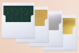 "Delicate Wreath" - Retired Holiday Cards in Sage by Design Lotus - Slip-In Envelope Liners