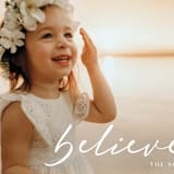 "Believe Script" - Retired Holiday Cards in Snow by GeekInk Design - Close-Up