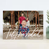 "feliz navidad hand lettered" - Retired Holiday Cards in Snow by Elsa Duncan - Front