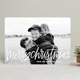 "Merry Christmas Lettering" - Retired Holiday Cards in Snow by Kristen Magee - Front