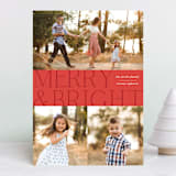 "Merry Tri" - Retired Holiday Cards in Cranberry by Ellis - Front