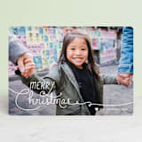 "Handwritten Holidays" - Retired Holiday Cards in Snowfall by Lehan Veenker - Front