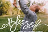 "Blessed" - Retired Holiday Cards in Snowflake by GeekInk Design - Close-Up
