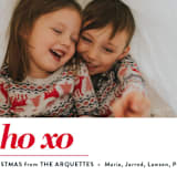 "Ho Ho Xo" - Retired Holiday Cards in Cranberry by Erika Firm - Close-Up