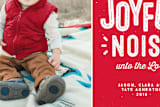 "Joyful and noisy" - Retired Holiday Cards in candy apple by Lea Delaveris - Close-Up