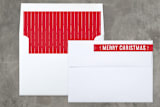 "Joyful and noisy" - Retired Holiday Cards in candy apple by Lea Delaveris - Liner and Label