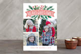 "Painted Banner" - Retired Holiday Cards in Coral by Alethea and Ruth - Front