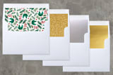 "Painted Banner" - Retired Holiday Cards in Coral by Alethea and Ruth - Slip-In Envelope Liners