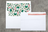 "Painted Banner" - Retired Holiday Cards in Coral by Alethea and Ruth - Liner and Label