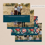 "Poinsettia Pine Frame" - Retired Holiday Cards in Teal by Alethea and Ruth - Back of Card