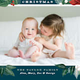 "Poinsettia Pine Frame" - Retired Holiday Cards in Teal by Alethea and Ruth - Close-Up