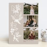 "Botanical Noel" - Retired Holiday Cards in Taupe by Ink Moth Creative - Front