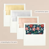 "Poinsettia Pine Frame" - Retired Holiday Cards in Teal by Alethea and Ruth - Slip-In Envelope Liners