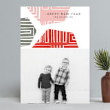"Geometrics" - Retired Holiday Cards in Cranberry by Anna Elder - Front