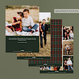"wintry tartan" - Retired Holiday Cards in Holly Berry by Kanika Mathur - Back of Card