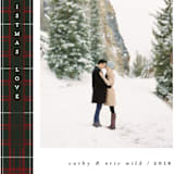 "wintry tartan" - Retired Holiday Cards in Holly Berry by Kanika Mathur - Close-Up
