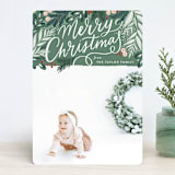 "Scripted Pine Branch Berries" - Retired Holiday Cards in Leaf by Alethea and Ruth - Front
