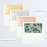 "Scripted Pine Branch Berries" - Retired Holiday Cards in Leaf by Alethea and Ruth - Slip-In Envelope Liners