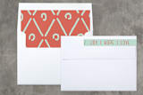 "Collage Doodles" - Retired Holiday Cards in Peaches by Michelle Poe - Liner and Label