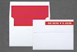"Joy Upon Joy" - Retired Holiday Cards in Bright Reds by Tanya Lee of Frooted Design - Liner and Label