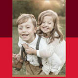 "Holiday Blocks" - Retired Holiday Cards in Cranberry by Lehan Veenker - Close-Up