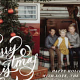"Merry Flourish" - Retired Holiday Cards in Silk by Up Up Creative - Close-Up