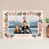 "Festive Forest Flora" - Retired Holiday Cards in Blush by Denise Wong - Front