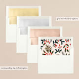"Festive Forest Flora" - Retired Holiday Cards in Blush by Denise Wong - Slip-In Envelope Liners
