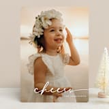 "Believe Script" - Retired Holiday Cards in Snow by GeekInk Design - Front