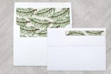 "Red Pine Branch" - Retired Holiday Cards in Ivory by Katharine Watson - Liner and Label