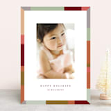 "Colorblock Border" - Retired Holiday Cards in Sunset by Julie Murray - Front