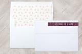 "The Lord Has Come" - Retired Holiday Cards in maroon by Lori James - Liner and Label
