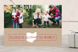 "Blessed Midwest" - Retired Holiday Cards in Berry by Alaina Cherup - Front