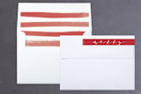 "His Name" - Retired Holiday Cards in Cranberry by The Carillos - Liner and Label