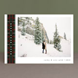 "wintry tartan" - Retired Holiday Cards in Holly Berry by Kanika Mathur - Front