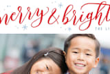 "Merry & Bright Fun" - Retired Holiday Cards in Red Berry by Hooray Creative - Close-Up