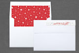 "Merry & Bright Fun" - Retired Holiday Cards in Red Berry by Hooray Creative - Liner and Label