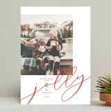 "Modern Jolly" - Retired Holiday Cards in Berry by Lisa Cersovsky - Front