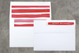 "Candy Cane Watercolor" - Retired Holiday Cards in Cherry by Michelle Taylor - Liner and Label