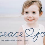"Peace Heart Joy" - Retired Holiday Cards in Navy by Kim Dietrich Elam - Close-Up