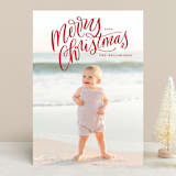 "A Hand Lettered Christmas" - Retired Holiday Cards in Cranberry by Makewells - Front