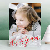"'Tis the Holiday Season" - Retired Holiday Cards in Poinsettia by Tanya Lee of Frooted Design - Front