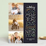 "Joyful Lettering" - Retired Holiday Cards in Midnight by Sarah Brown - Front