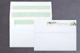 "Painterly Pine" - Retired Holiday Cards in Cranberry by Hooray Creative - Liner and Label