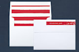 "Bitty Corners" - Retired Holiday Cards in Red by Lehan Veenker - Liner and Label
