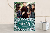 "merry foliage" - Retired Holiday Cards in PETROL by Bonjour Paper - Front
