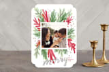 "bursting wreath" - Retired Holiday Cards in cardinal by Rebecca Durflinger - Front