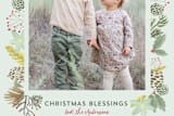 "Winter Foliage Frame Christmas Blessings" - Retired Holiday Cards in Aloe by Erika Firm - Close-Up