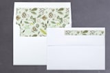 "Winter Foliage Frame Christmas Blessings" - Retired Holiday Cards in Aloe by Erika Firm - Liner and Label